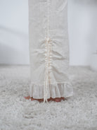 lockere Leinen Pants mit Raffung