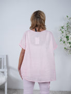 Lockeres Leinen Shirt mit Rundhalsausschnitt