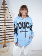 Long Hoody mit großem Schriftzug