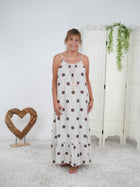 Luftiges Kleid mit Spaghetti Trägern im Dot Design