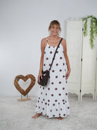 Luftiges Kleid mit Spaghetti Trägern im Dot Design