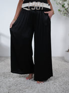 Marlene Hose im Satin Glanz Einheitsgröße (ca Gr. 38-42 44) Schwarz