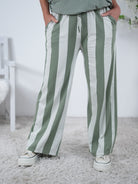 Marlene Hose mit Blockstreifen Einheitsgröße (ca Gr. 38-42) Olive