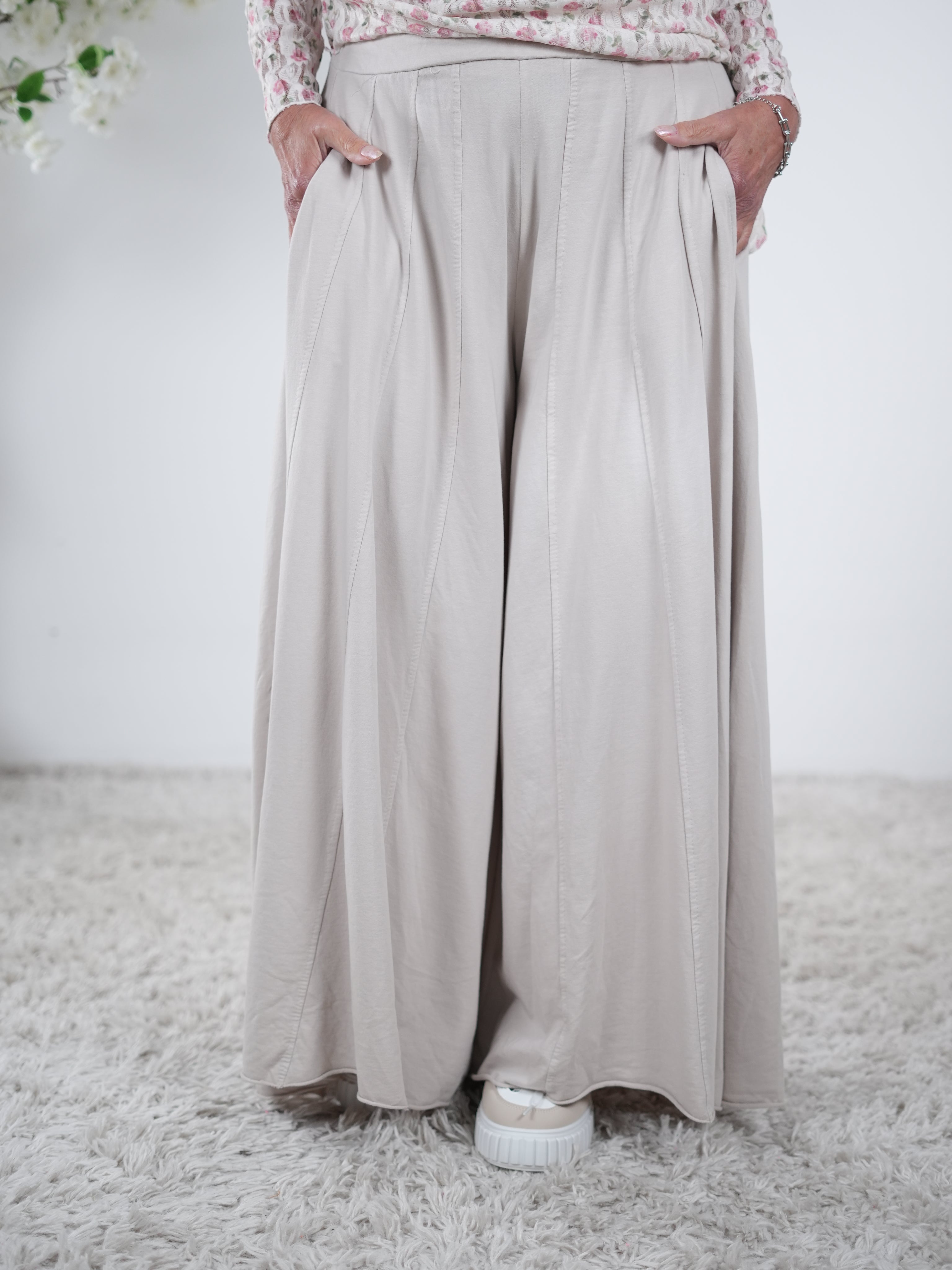 Marlene Hose, unifarben One Size (ca Größe 38 40-44) Beige