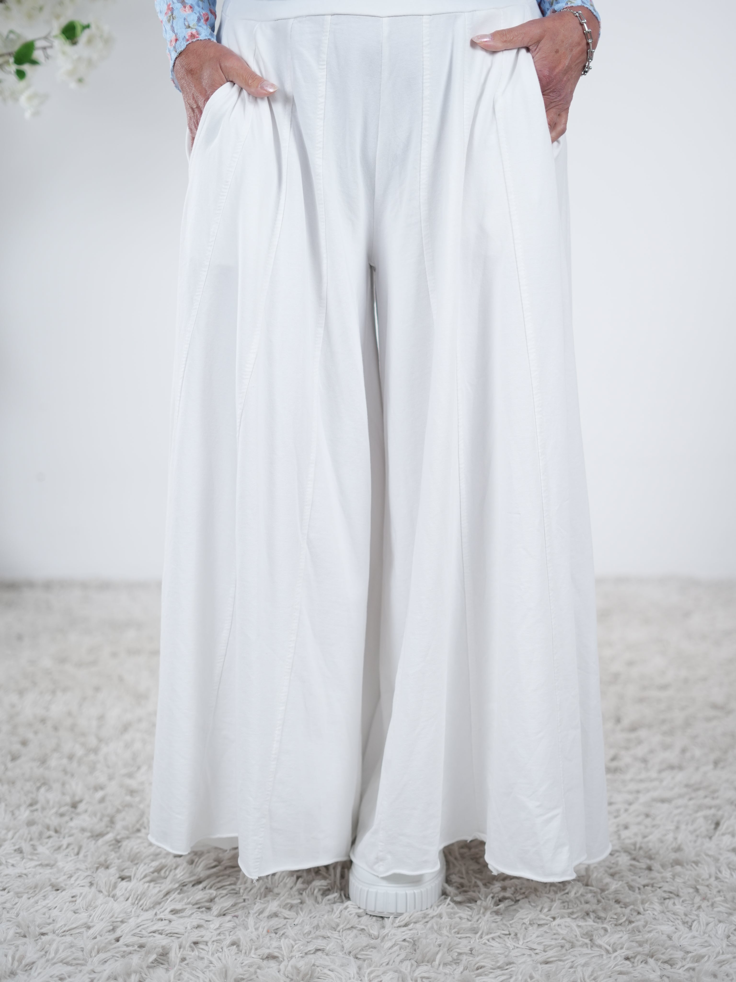 Marlene Hose, unifarben One Size (ca Größe 38 40-44) Weiß