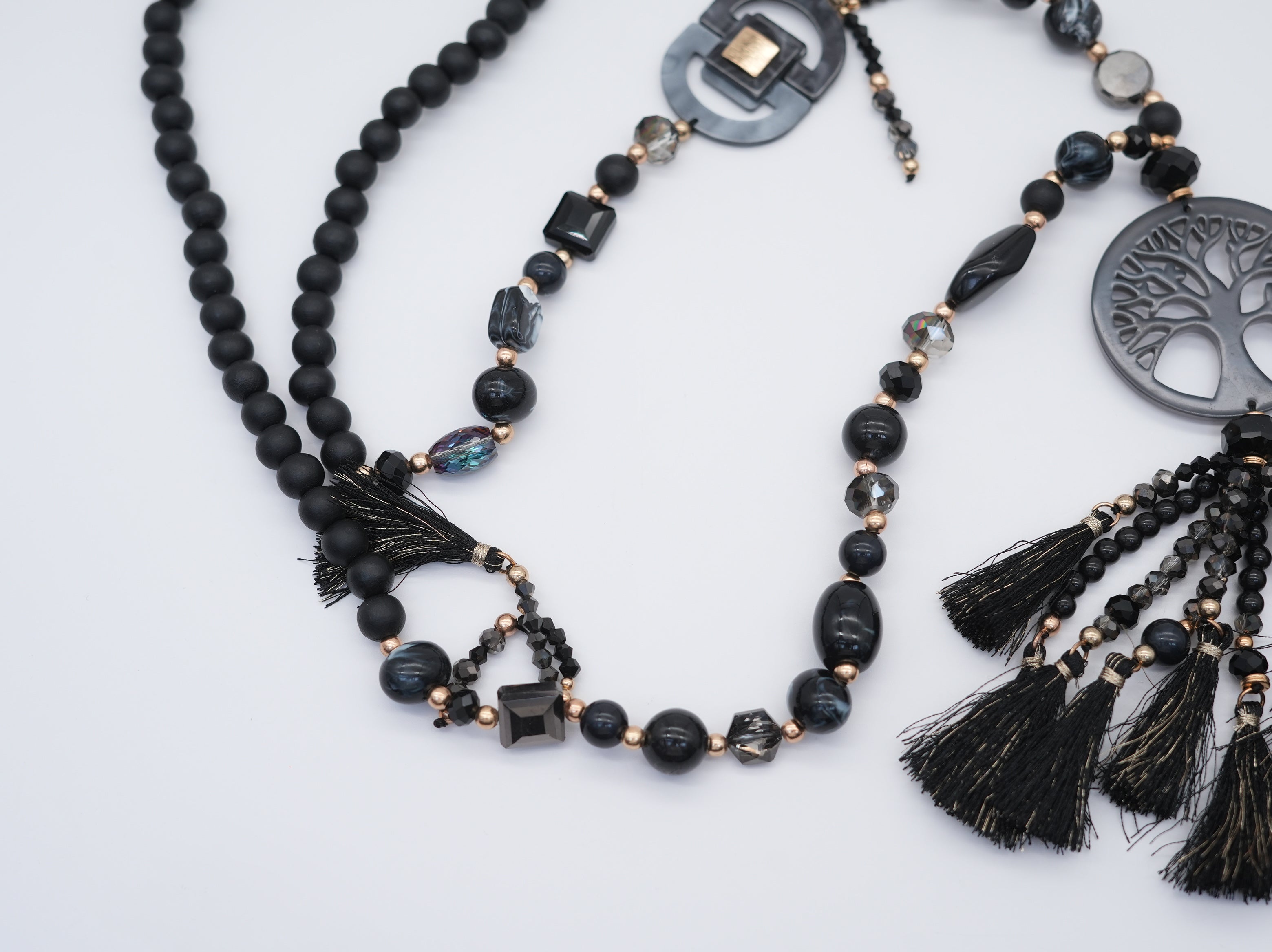 Modeschmuck Perlenkette mit Peace Zeichen