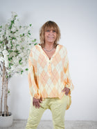 Musselin Bluse im Rauten Design