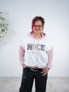 Netz Hoody im Materialmix One Size (ca Gr. 38-44) Rosa