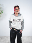 Netz Hoody im Materialmix One Size (ca Gr. 38-44) Schwarz