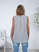 Niedliche Leinen Tops mit V-Ausschnitt