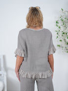 Niedliches Leinen Shirt mit Raffung