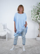 oversize Basic Shirt im Vokuhila Schnitt