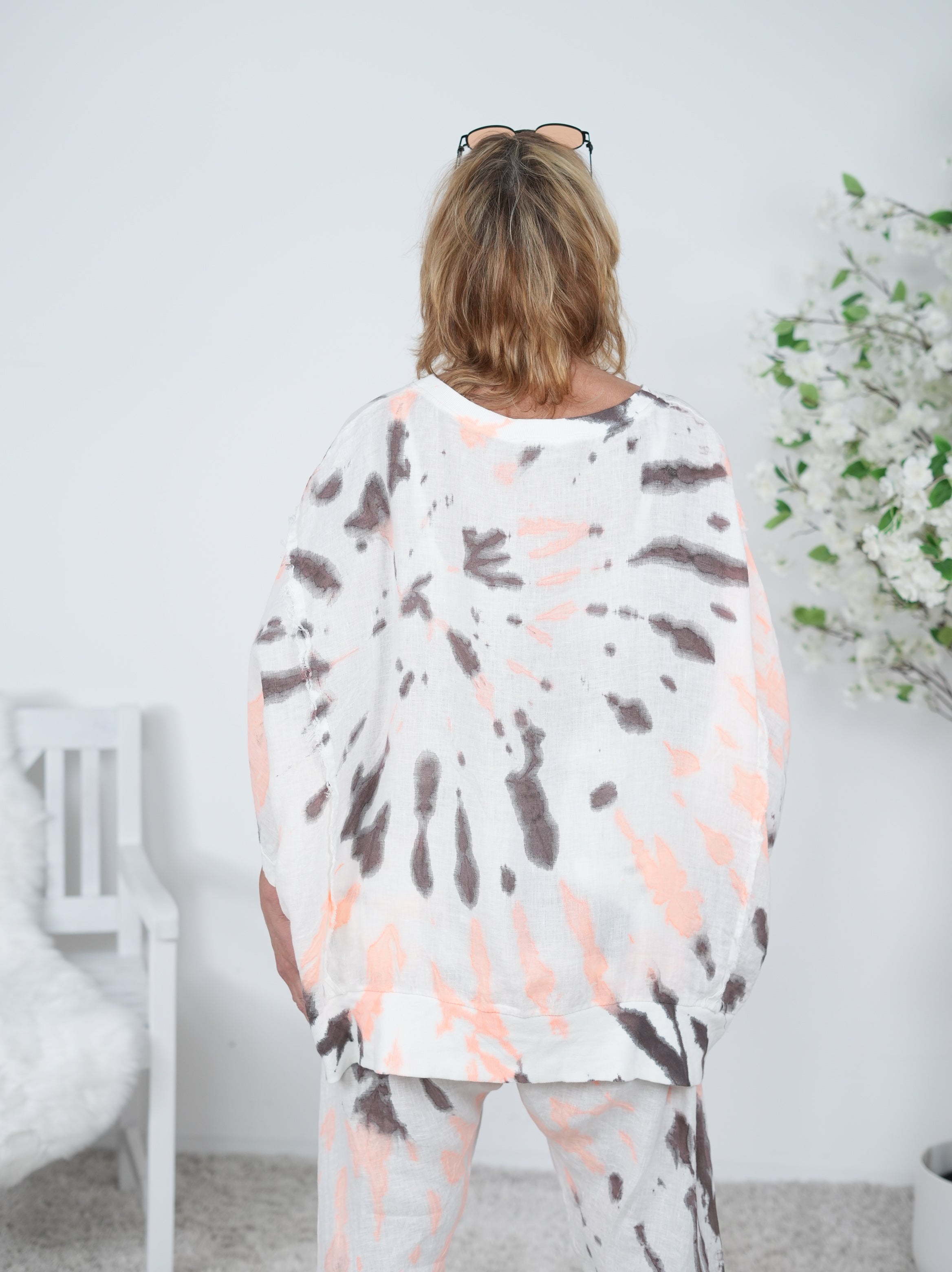 oversize Leinen Shirt, batik