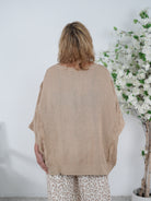 oversize Leinen Shirt mit Außennaht