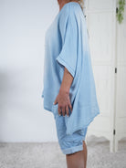 Oversize Shirt im Jeans Look mit Totenkopf Print