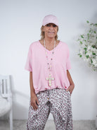 oversize Shirt mit Gummibund am Abschluss Einheitsgröße (ca Gr. 38 "oversize"-42 44) Rosa