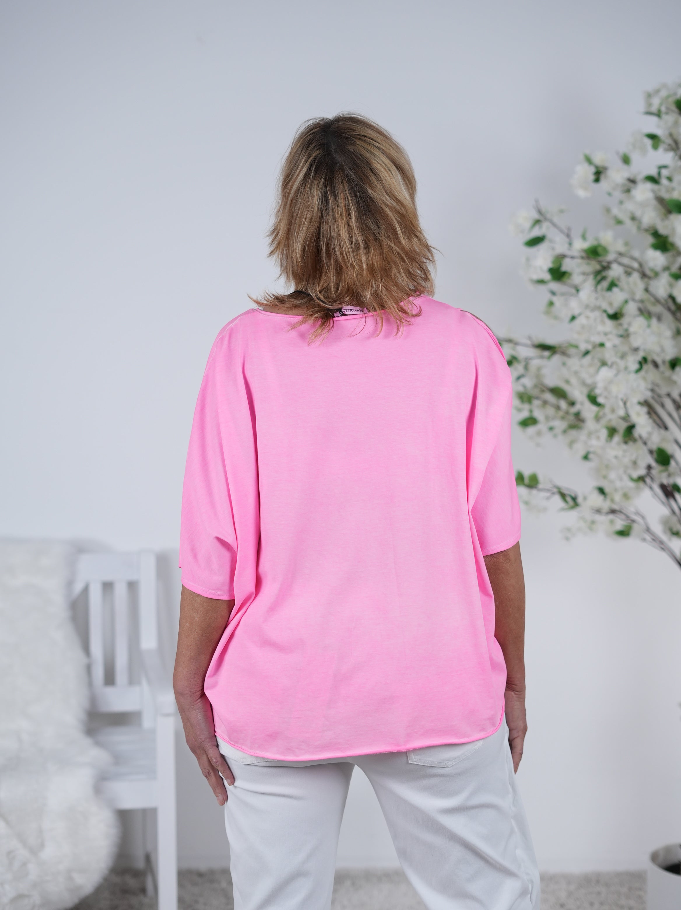 oversize Shirt mit überschnittenem Arm und Schriftzug