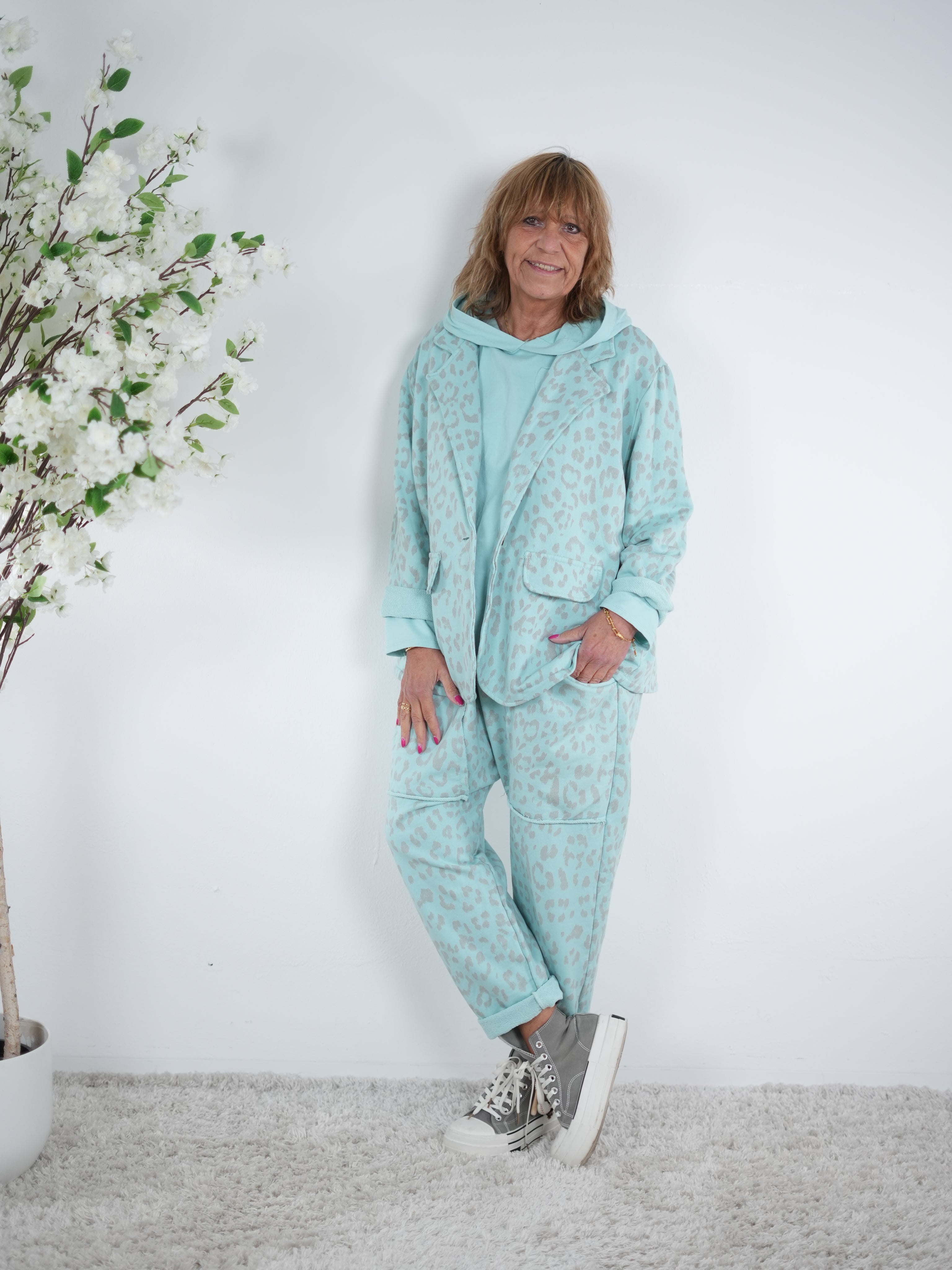 oversize Sweaty Blazer im Leo Look