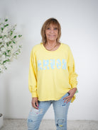 oversized Sweaty mit "Amour" Schriftzug One Size (ca Größe 38 "oversize"-44) Gelb
