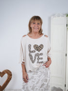 Poncho Shirt mit aufwendigem Motiv