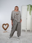 Poncho Shirt mit aufwendigem Motiv
