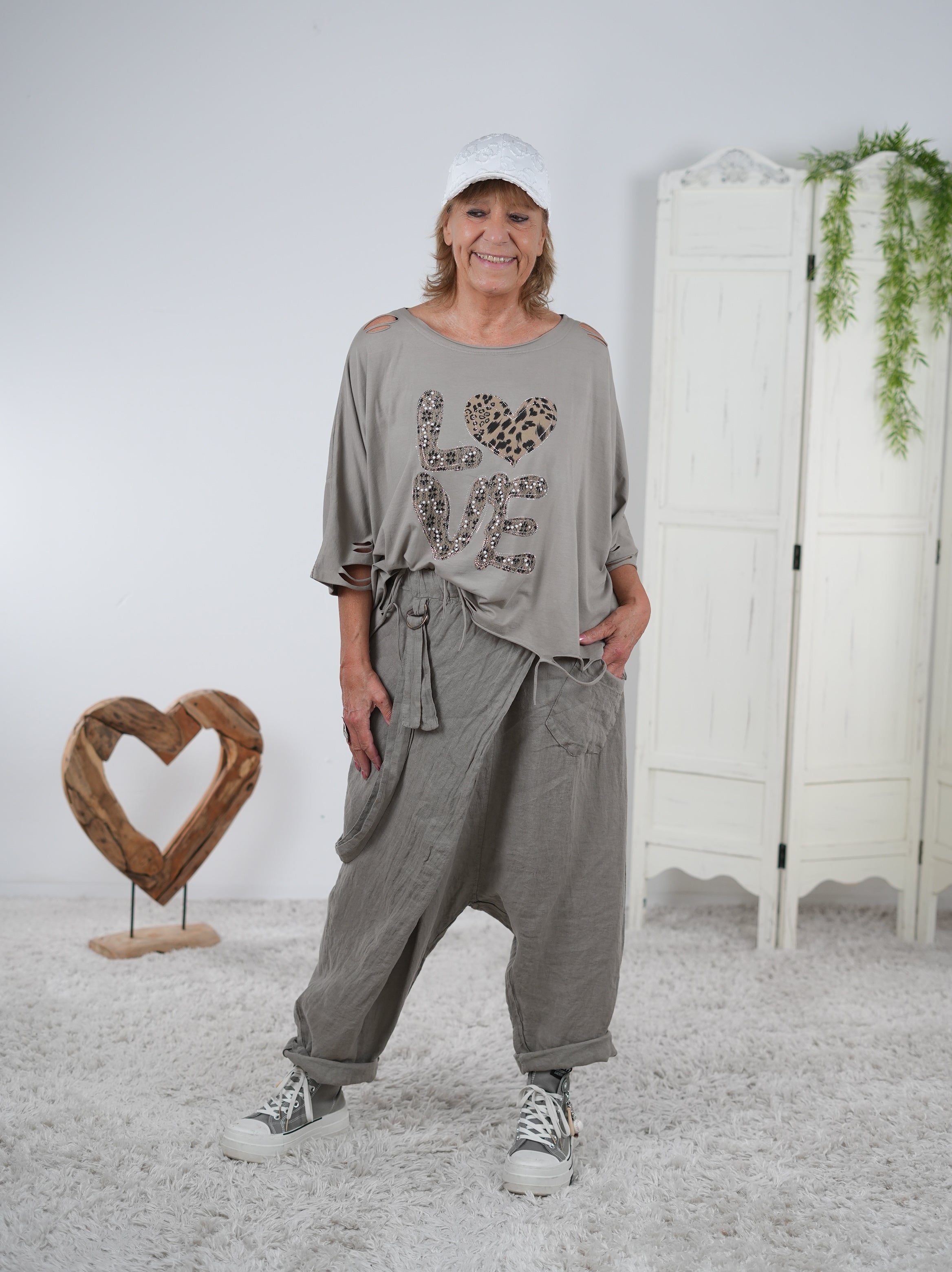 Poncho Shirt mit aufwendigem Motiv