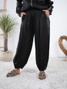 Pumphose im Satin Look Schwarz