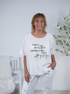 Shirt im Materialmix mit Schriftzug Weiß
