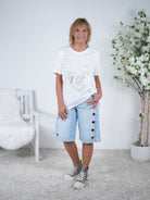 Shirt mit Skull Print Einheitsgröße (ca Gr. 38 "oversize"-44) Weiß