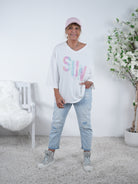 Shirt mit "sun" Schriftzug, meliert