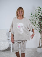 Shirt mit Totenkopf Print und überschnittem Arm