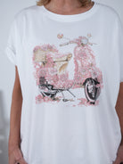 Shirt mit Vespa Print und Strasssteinen