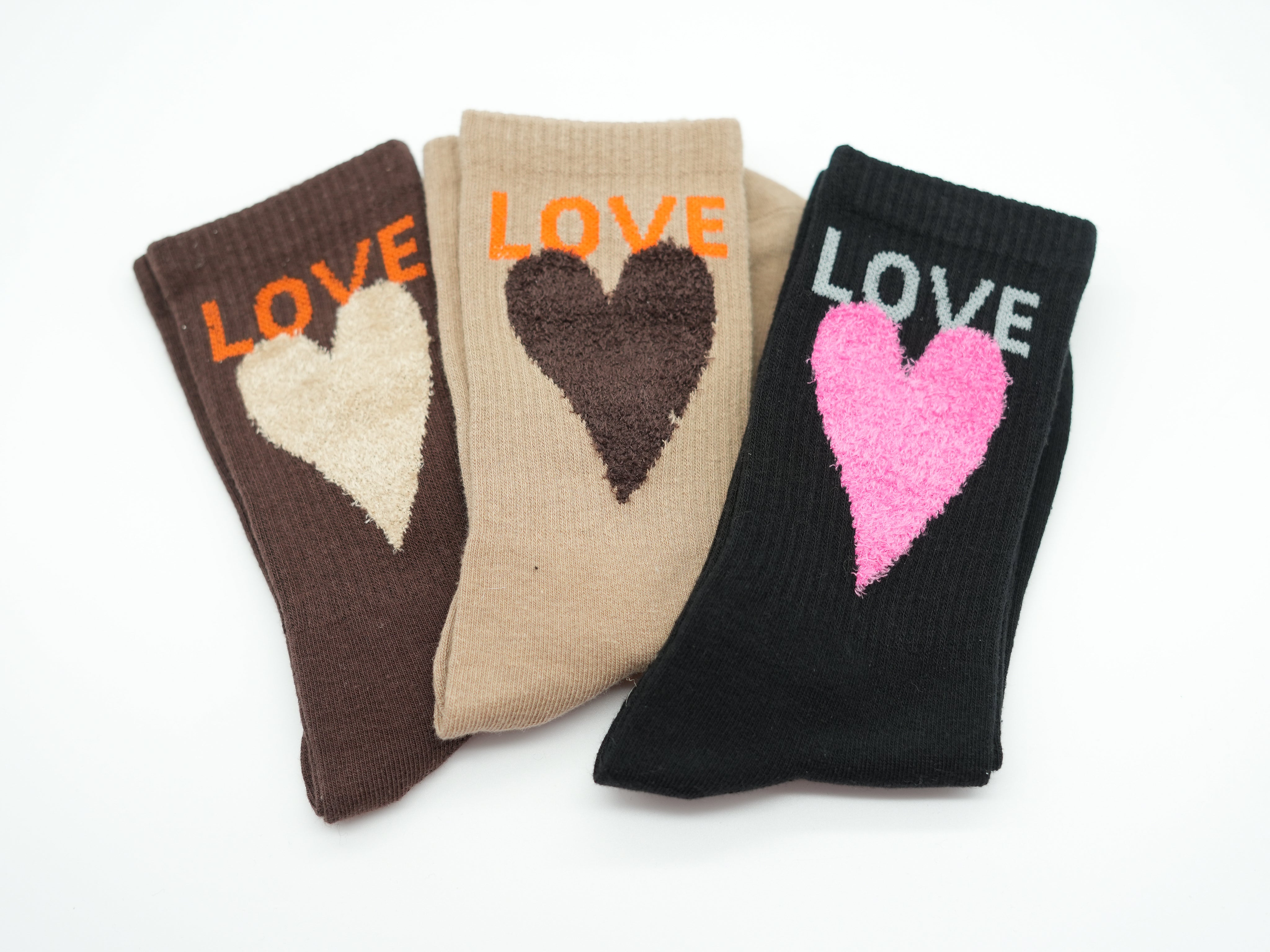 Socken mit farbigem Herz