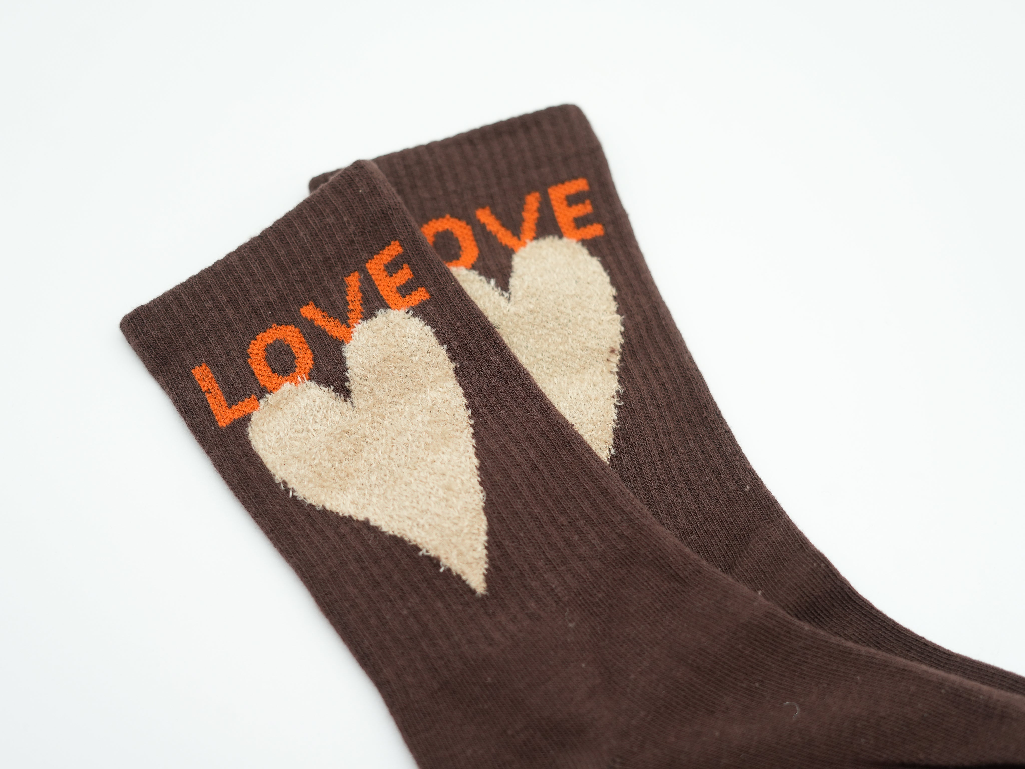 Socken mit farbigem Herz