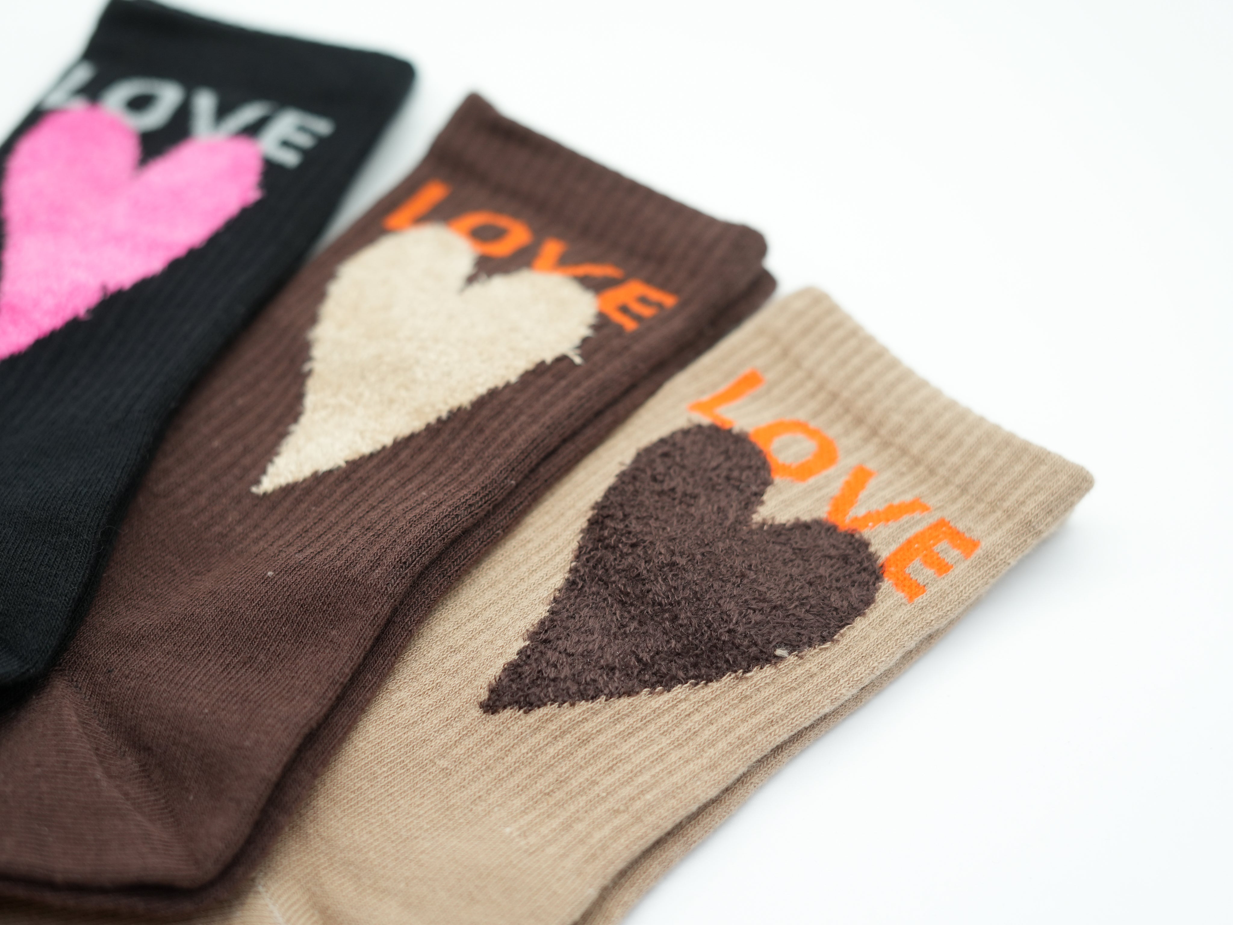 Socken mit farbigem Herz