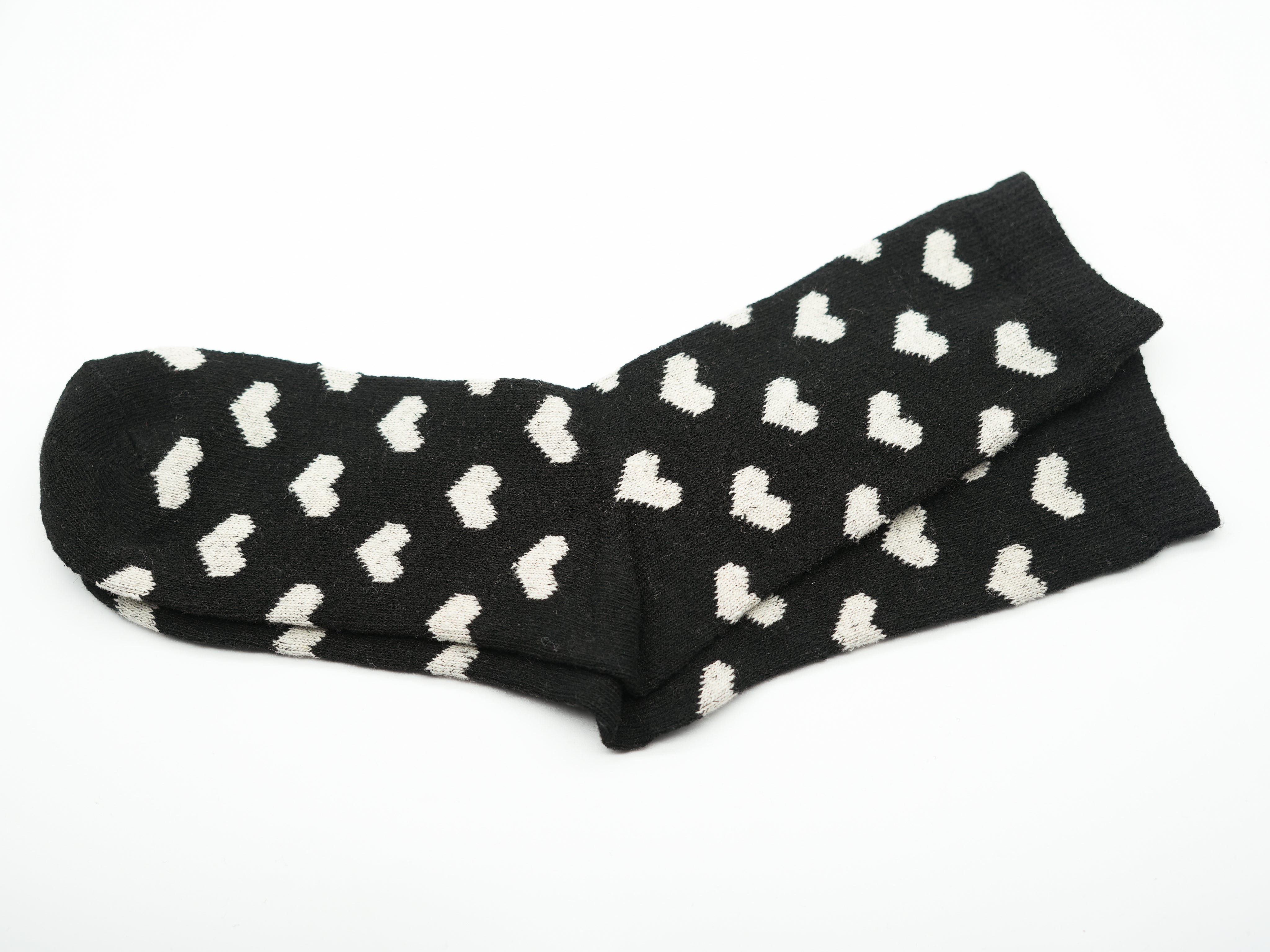 Süße Socken in Einheitsgröße für Damen. Detailaufnahme der Variante in Schwarz.