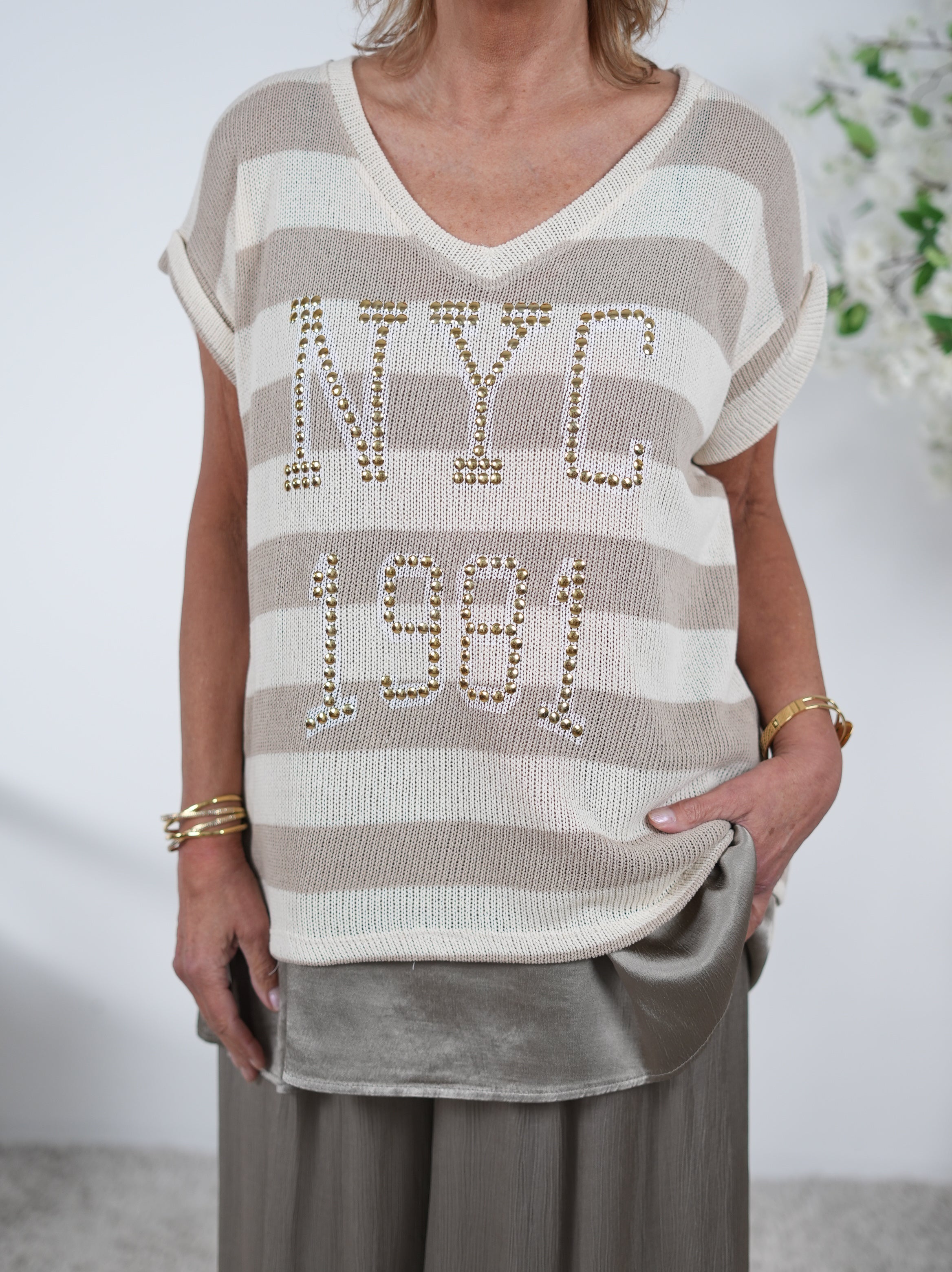 Sommerstrick Shirt im Streifen Design