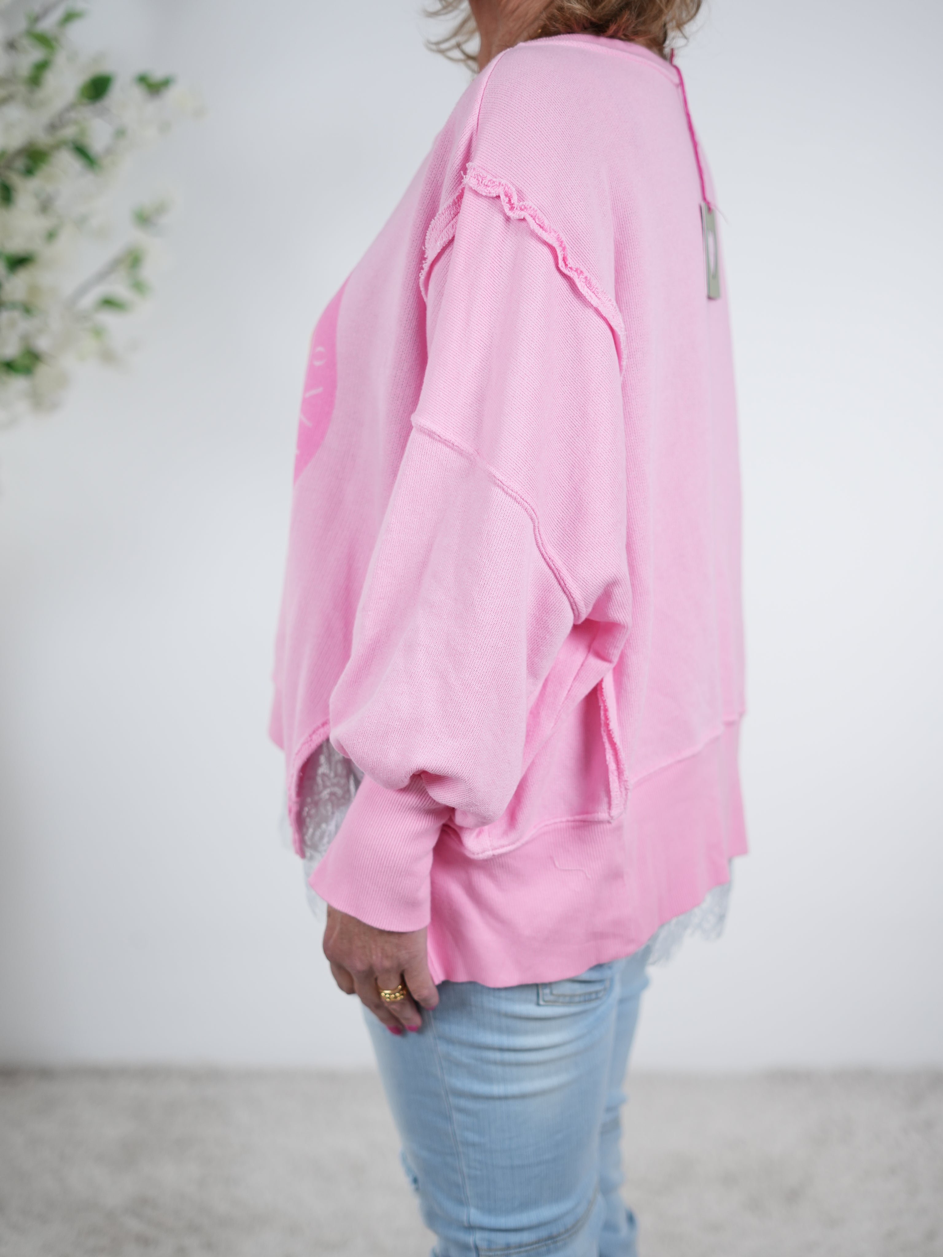 Sweaty mit großem Smiley Print und Rundhalsausschnitt