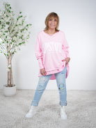 Sweaty mit V-Ausschnitt und Linksärmeln