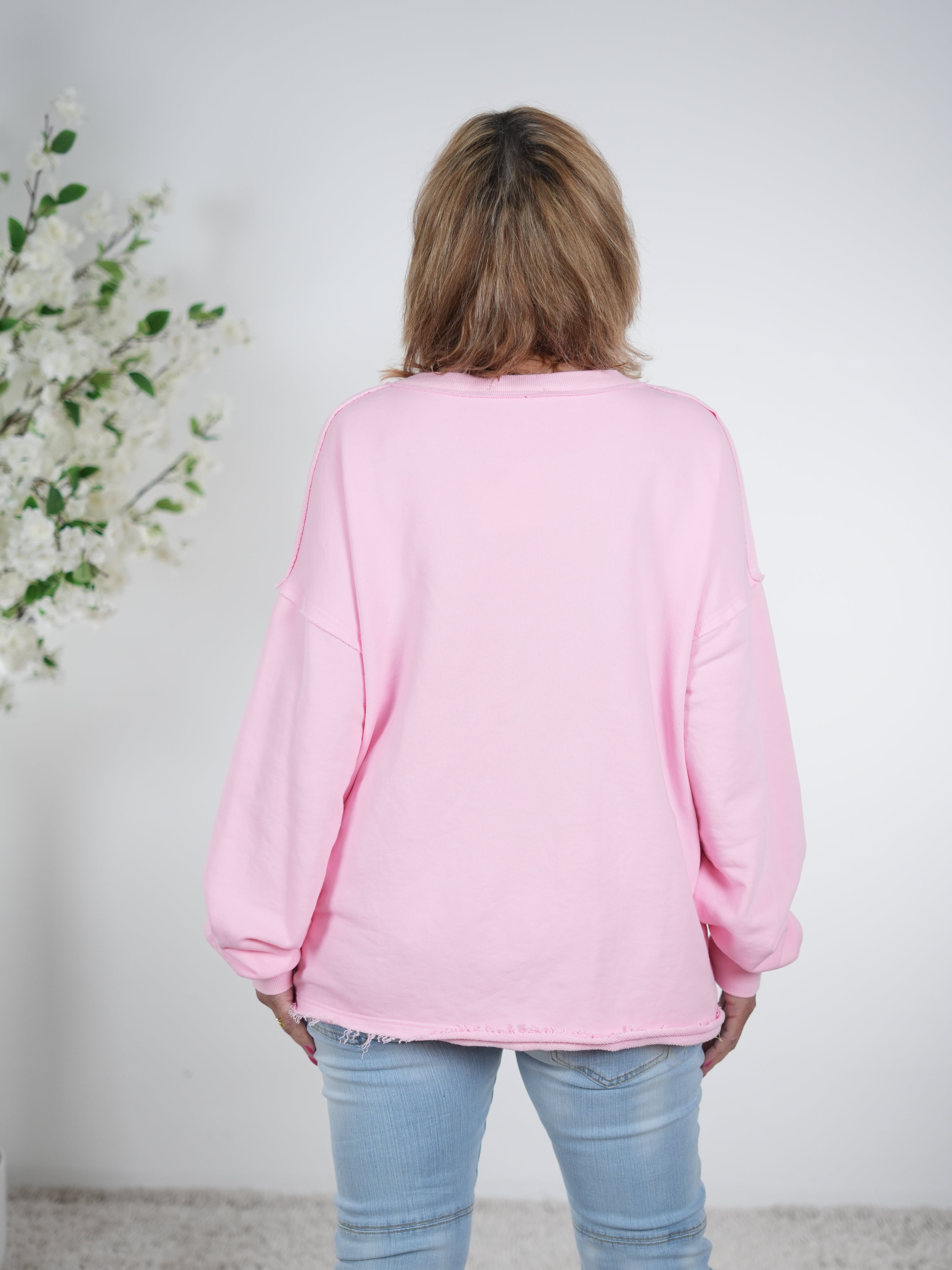 Sweaty mit V-Ausschnitt und Linksnähte