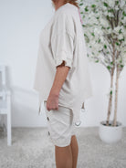 unifarbenes Shirt mit überschnittenem Arm und D-Ring