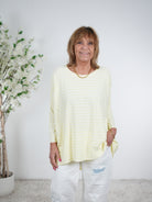 Vokuhila Shirt, langarm One Size (ca Größe 40 "oversize"-48) Gelb