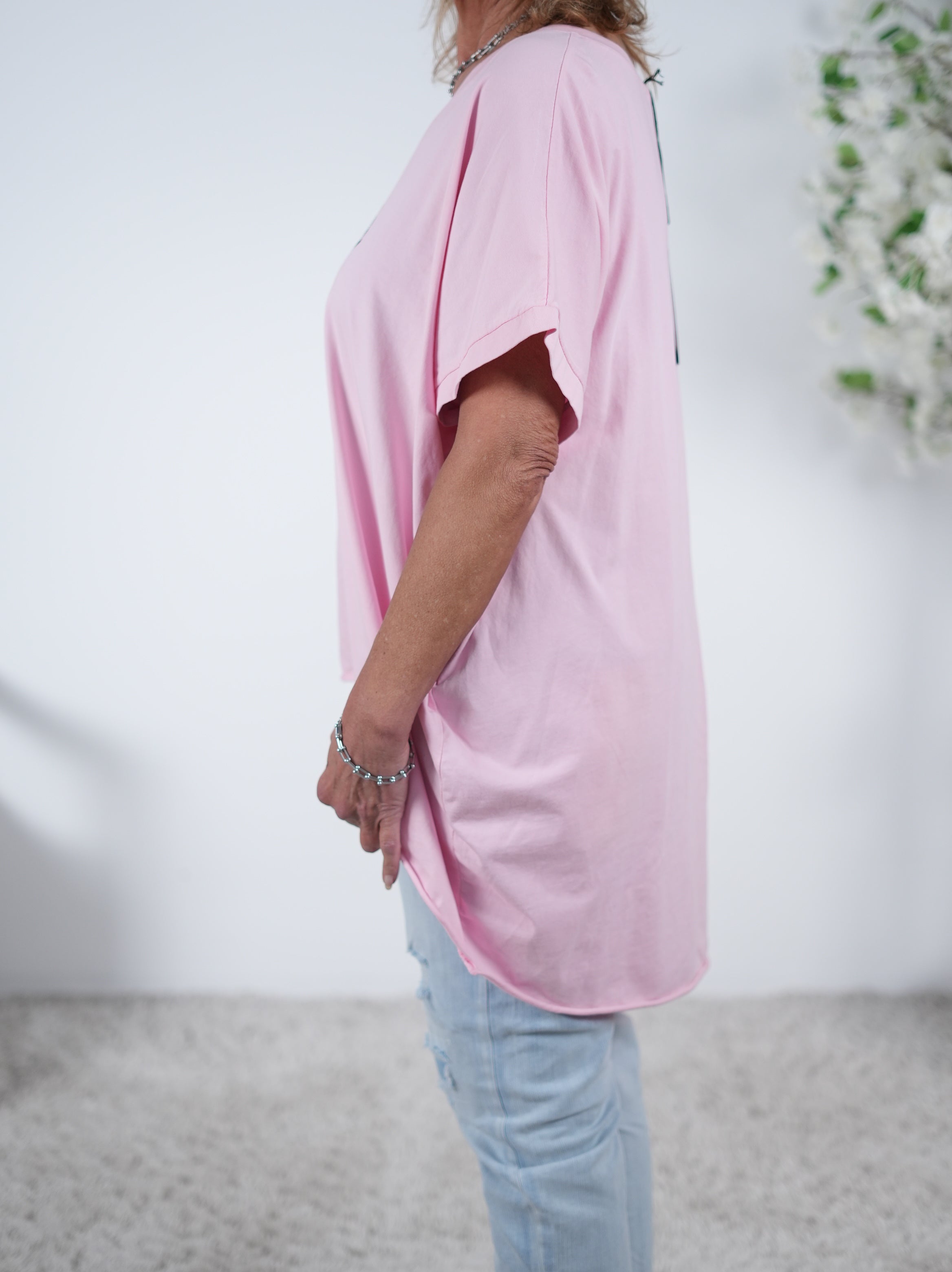 Vokuhila Shirt mit Gute-Laune Patch