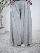 Weiche Palazzo Hose, unifarben One Size (ca Größe 40-44) Grau