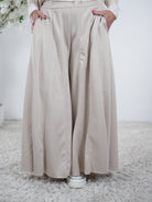 Weiche Palazzo Hose, unifarben One Size (ca Größe 40-44) Sand