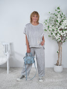 Weiche Wide Leg Pants im Leo Design