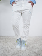 weiße Jeans Baggy im destroyed Look