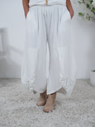 Weite Pants im ausgefallenen Schnitt Einheitsgröße (ca Gr. 40-44 46) Weiß