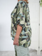 weites Vokuhila Shirt, camouflage