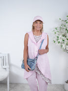 Weste aus Leinen mit Kapuze